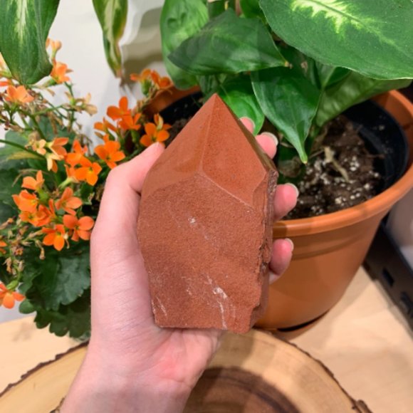 Red Jasper Polished Point, Crystal Grid Points, Boho Decor, Healing Stone, Align - Picture 2 of 5